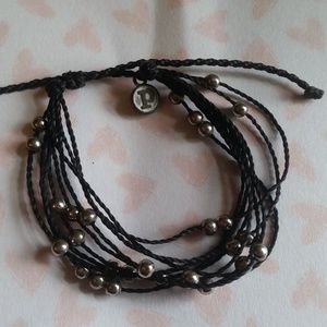 Pura Vida Platinum Black Bracelet